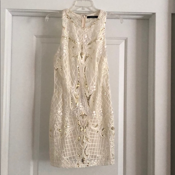 cream cocktail dress